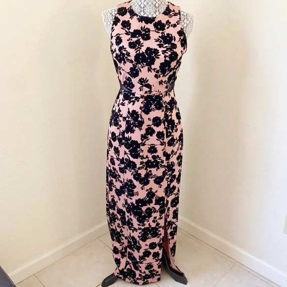 enfocus studio pink dress Enfocus Studio Size 14 Dress Pink Navy Blue Zipper Accent Stretch